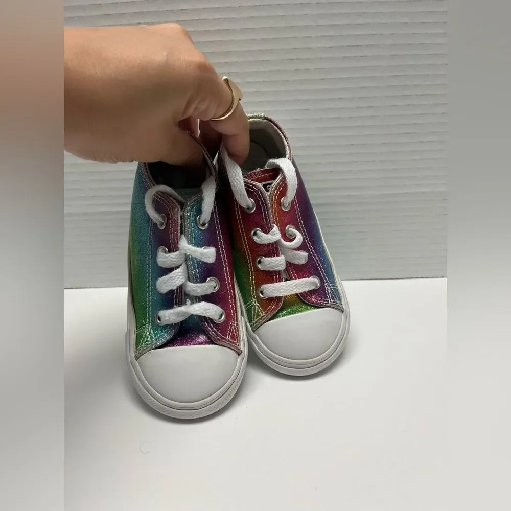Converse‎ All Star Rainbow Metallic Glitter Sneakers –Size 7